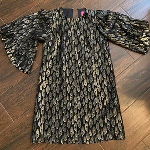 Lily Pulitzer black and gold dress xxs
